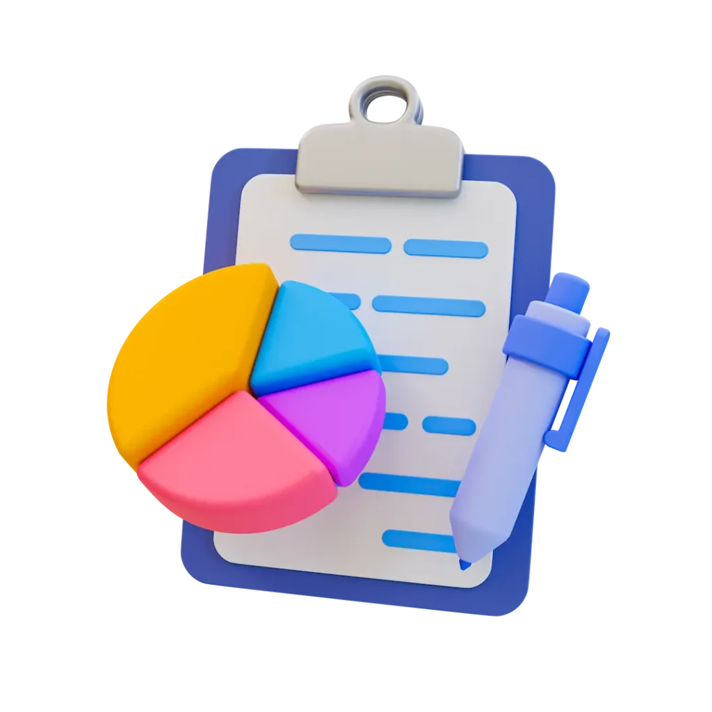 Pie Chart With A Calender And Statistic Paper